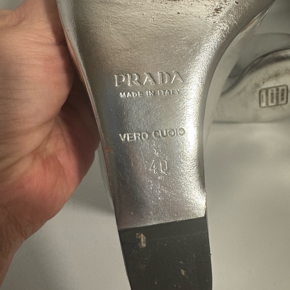 Prada Metallic Silver Heels - Picture 4 of 4